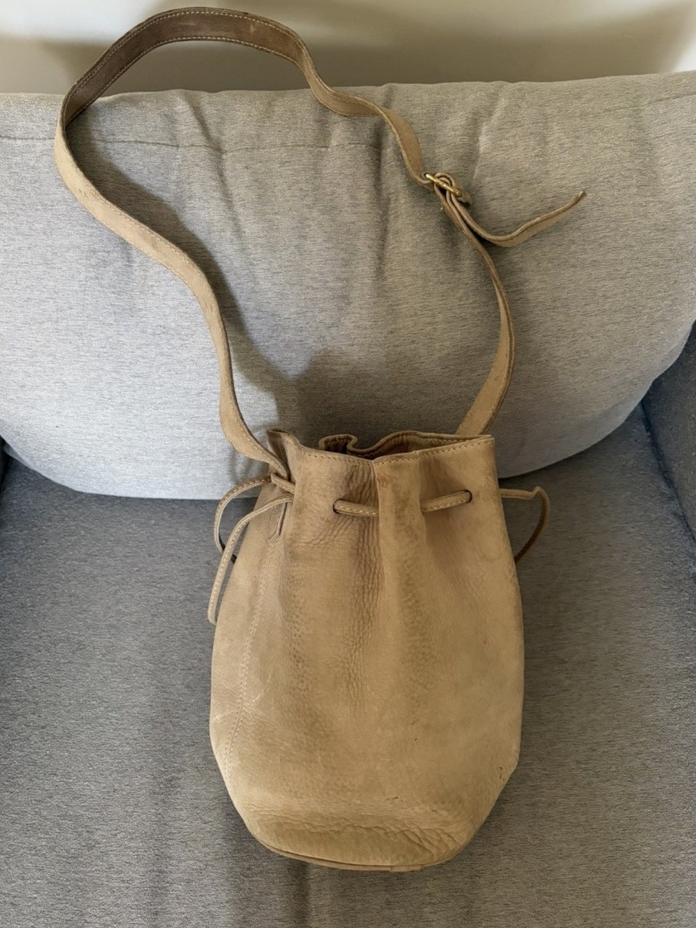 COACH Vintage Sonoma Drawstring Pebbled Nubuck Tan Leather Bucket Bag Purse 4931